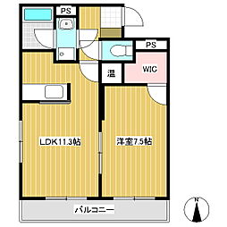 ロイヤルコート 1LDKの間取図画像
