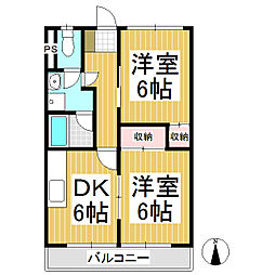 ハイツ太田C 2DKの間取図画像