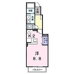 フォンテーヌ2 ワンルームの間取図画像