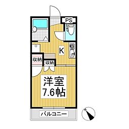 コーポアピア 1Kの間取図画像