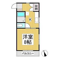 ハイデンス秋和 1Kの間取図画像