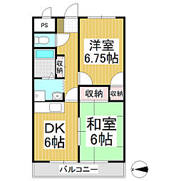 コーポ中央 2DKの間取図画像