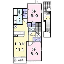 ラ・ペジーブル 2LDKの間取図画像