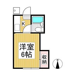 半田ハイツ 1Kの間取図画像
