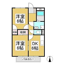 SurPlusTwoゼファー 2DKの間取図画像