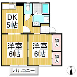 ソレーユ・マキ 2DKの間取図画像
