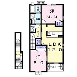 クラシック3 2LDKの間取図画像