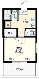 メゾン・キャメリア 2階1Kの間取り
