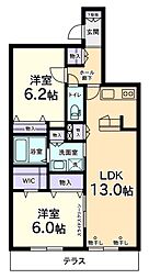 ラシェールベリエ 2LDKの間取図画像