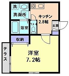 ラフィネ・N 1Kの間取図画像