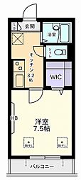 カーサフィオーレ 1Kの間取図画像