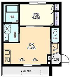 ファインライフ 1DKの間取図画像