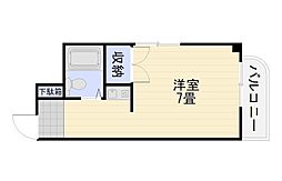 コンフォルトK 3階ワンルームの間取り