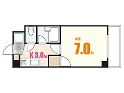 プーテゥジュール5番街 4階1Kの間取り
