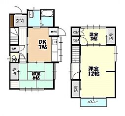 毘沙門台1丁目貸家 3DKの間取り