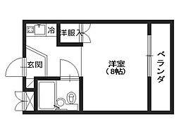 ハイネ長束21 ワンルームの間取図画像