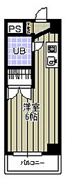 サウスヒルズ 1Kの間取図画像