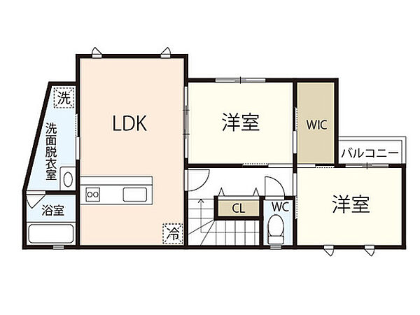 大町東2F ｜広島県広島市安佐南区大町東2丁目(賃貸アパート2LDK・2階・65.53㎡)の写真 その2