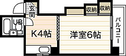 第1和秀ビル 3階1Kの間取り