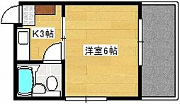 第2古田ビル 1Kの間取図画像