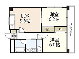 フレンドリーハウスなごみ 3階2LDKの間取り