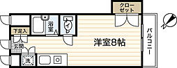益井ビル 8階ワンルームの間取り