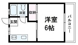 Ｋ・Ｂ・Ｍ長束 2階1Kの間取り