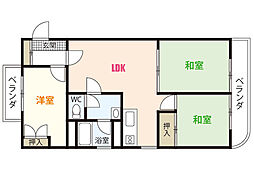 Ｔ＆Ｋ観光ビル 3階3LDKの間取り