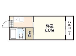 ライフワン美の里One 1階1Kの間取り