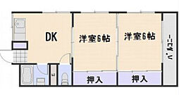 川崎ビル 3階2DKの間取り