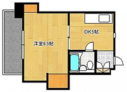 倉本第一ビル 1DKの間取図画像