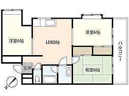 リバーサイド小島 3階3DKの間取り