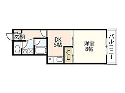 イトービル5 9階1DKの間取り