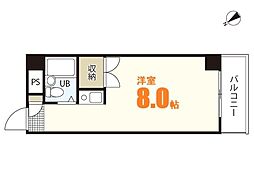 ウイングスＳＫ 2階ワンルームの間取り