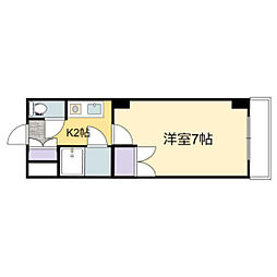 カルティエ城北通り 8階1Kの間取り