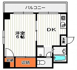 本多ビル 4階1DKの間取り