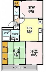 セジュール藤井 3階3DKの間取り