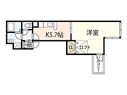 鉄砲町　原田ビル 10階1DKの間取り