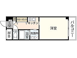 第2中村ビル 3階1Kの間取り
