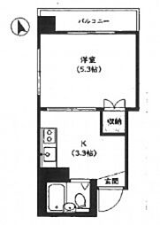 ジョイフル住吉 2階1Kの間取り