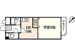 アド・グレイス 2階1DKの間取り