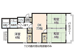 カノープス井口台 2階3DKの間取り