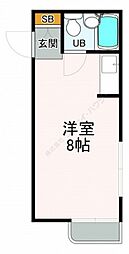 メゾンドエルメス 2階ワンルームの間取り