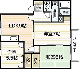 フォーレスISHIDA　C棟 2階3LDKの間取り