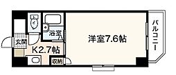 ルート大宮 3階1Kの間取り