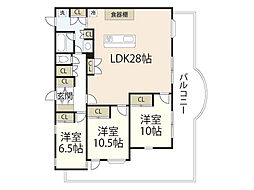 Marionette XIV 11階3LDKの間取り