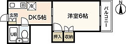 丸井ビル 3階1DKの間取り