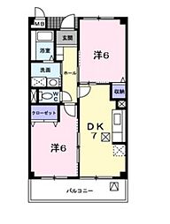 グラディオ屋代 3階2DKの間取り