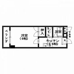 祇園尾前ビル 2階1Kの間取り