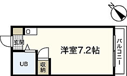 藤崎ビル2 2階ワンルームの間取り